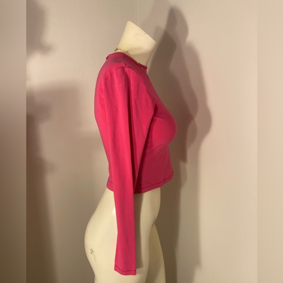 RARE Skims Size 2X Cropped Long Sleeve T-Shirt Top AP-LGS-1370 Raspberry NWT - Picture 5 of 6